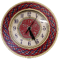 round clock with celtic knot design