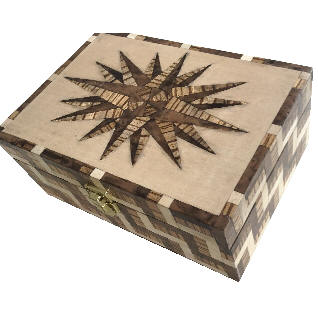 box with 3-veneer geometric design
